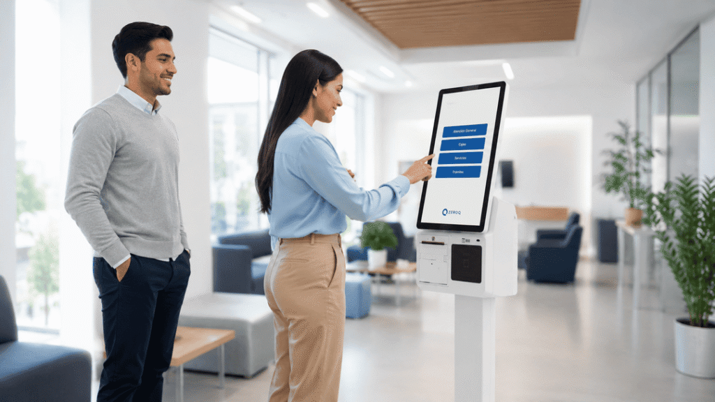Organiza tu sucursal con tótems para gestión de filas digital 